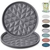 Wingcases Silicone Coasters for Drinks[2 Pack for Office]- Cup Mat for Tabletop Protection-Non-Slip, Non-Stick, Coffee Table Decor, Great Gift for Any Occasion, Dark Grey
