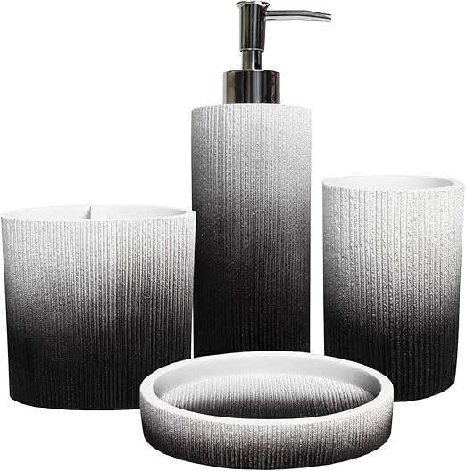Amazon Com Sweet Home Collection Bathroom Accessories Collection Unique Decorative Beautiful Designs Bath Decor 4 Piece Set Urbana Home Kitchen