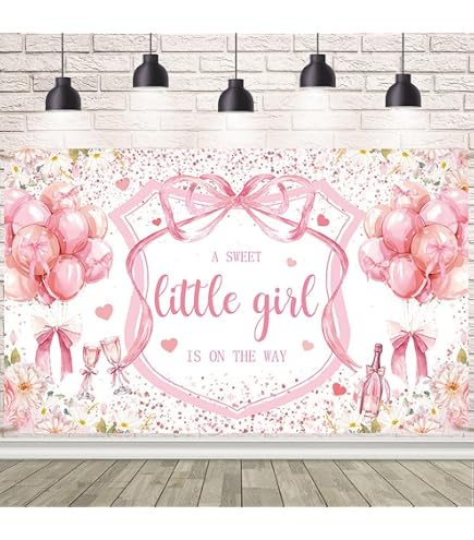 Sensfun Babyparty Hintergrund – Rosa Schmetterlings-Design, 2,1x1,5m, Vinyl, Aufschrift 'A Little Butterfly Is On The Way'