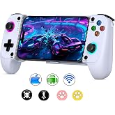 LIFUFUTEE Mobile Gaming Controller for iPhone/Android, Wireless Phone Controller with Hall Joysticks, Mobile Controller Phone Case Support for Xbox Game Pass, Steam Link &amp; More, Off White