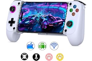 LIFUFUTEE Mobile Gaming Controller for iPhone/Android, Wireless Phone Controller Support Phone Case, Game Controller with Hall Joystick Suitable for Xbox Game Pass, Steam Link, Roblox, Call of Duty & More, Off White