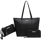 3PCS Women's Vegan Leather Tote Bag Set - Stylish Top Handle Satchel Purse Shoulder Bag Handbag and Wallet | 3PCS, Vegan Leather, Stylish, Top Handle
