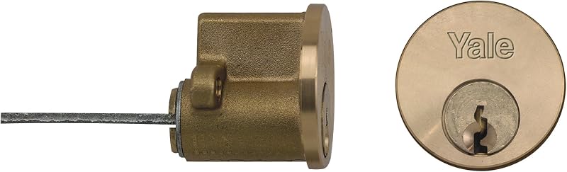 Yale Replacement Rim Cylinder 6 Keys Polished Brass 38-57mm Door Lock