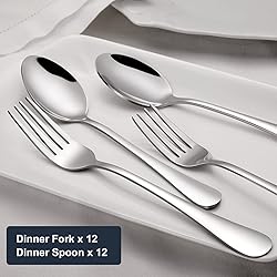 Hiware 24-piece Forks and Spoons Silverware