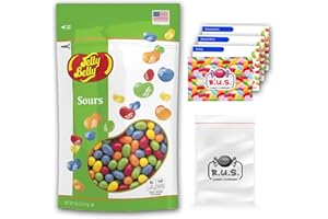 Jelly Belly Sours Mix Jelly Bean - 9.8oz Bag with R.U.S. Candy Pocket Size Travel Bag + 3 R.U.S. Candy Cards (Sours)