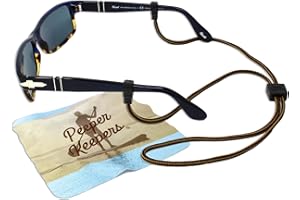 Peeper Keepers Eyeglass Retainer & Sunglass Holder Supercord Adjustable w/Microfiber Cloth