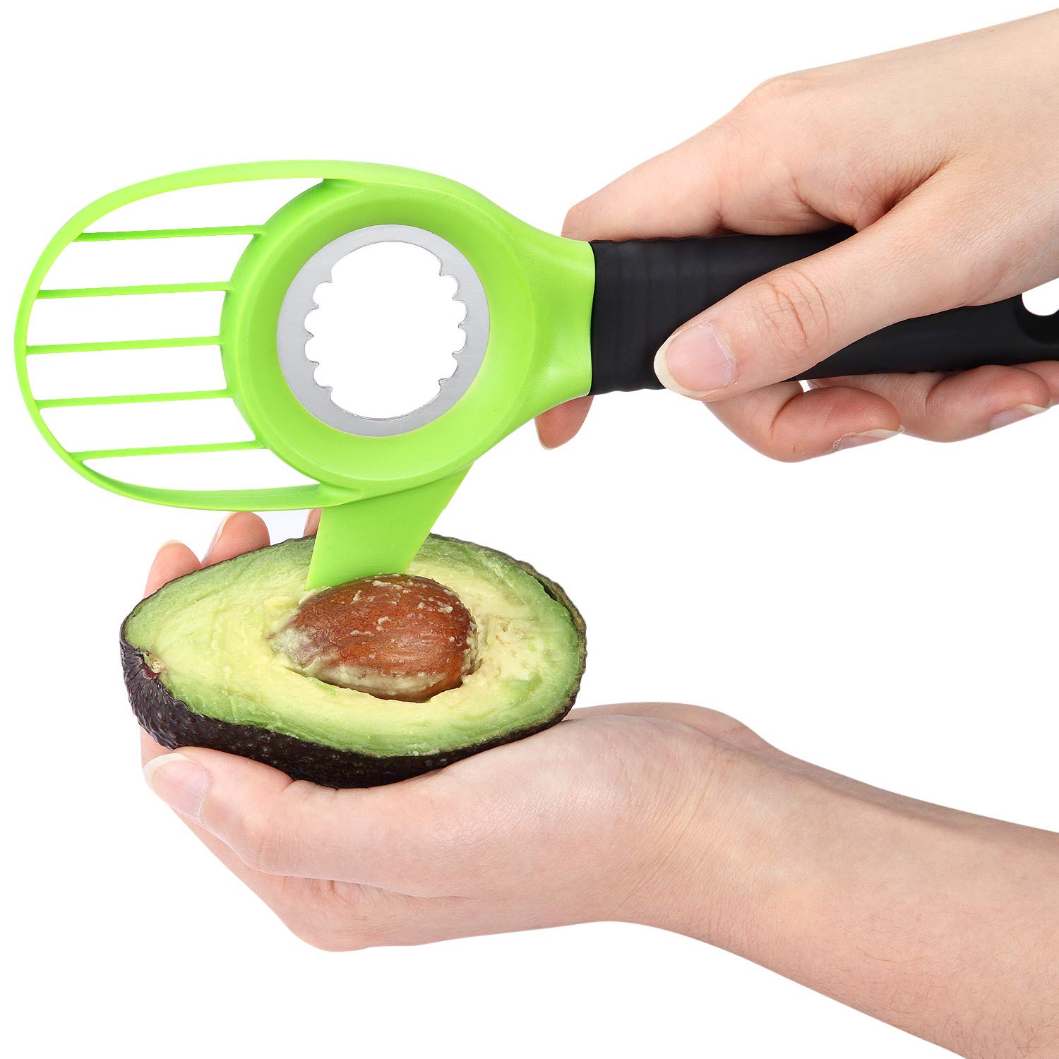 Byme 3 in 1 Avocado Slicer Multifunctional Cutter Corer Tools with Comfort-Grip Handle Fruit Peelers for Avocado,Kiwi,Dragon Fruit etc.
