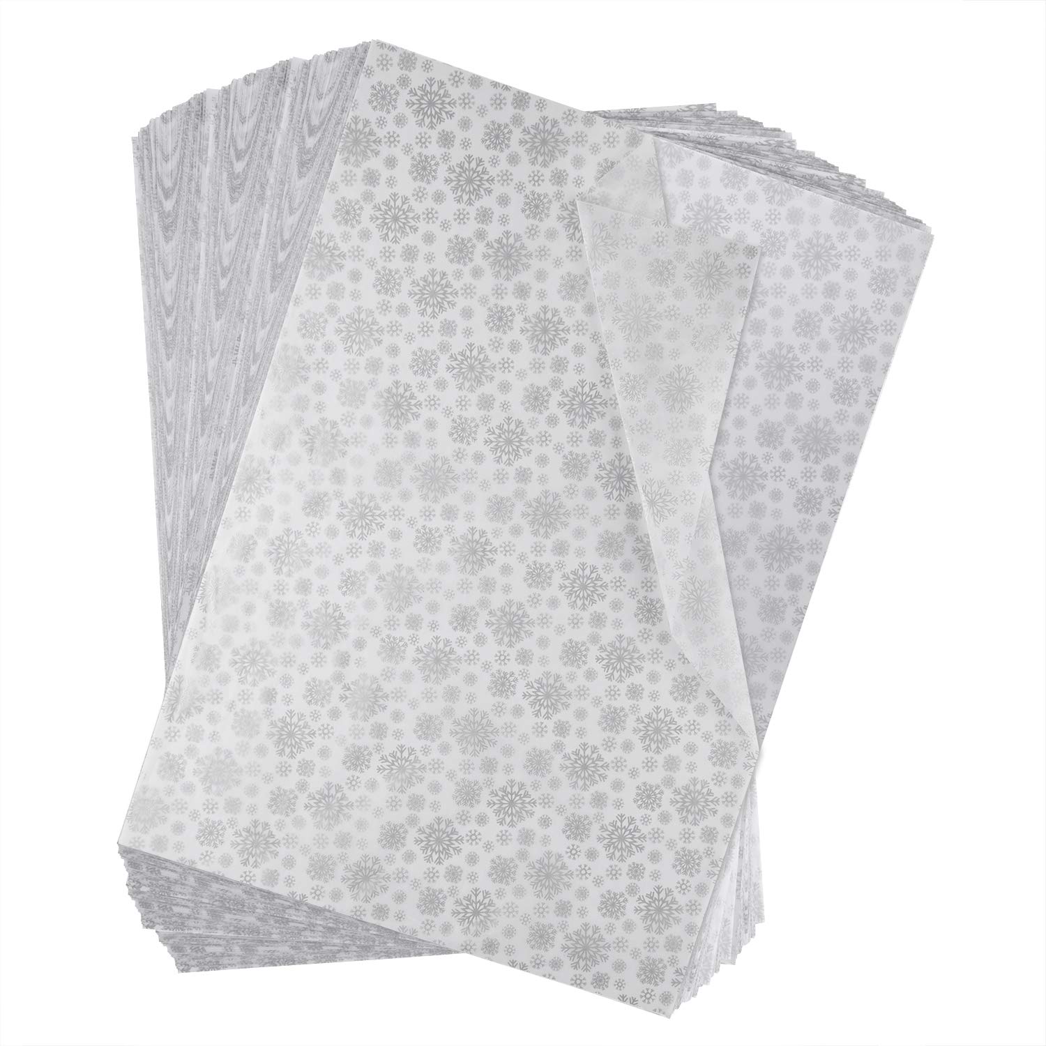 MIAHART 60 Sheets Silver Snowflake Christmas Tissue Paper 50 * 35cm Christmas Wrapping Paper for DIY and Craft Gift Bags Decorations