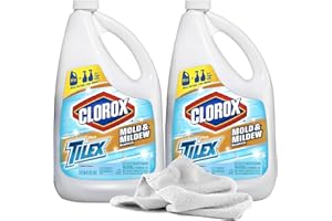 2 Tile Mold and Mildew Cleaners with Bleach | Bathroom Bleach Refills, 64oz + Daley Mint Towel - Bath Cleaning for Shower, Tub, Countertops (128 Ounces Total)