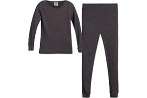 Sweet & Sassy Girls Thermal Underwear - 2 Piece Cozy Thermal Long Sleeve Shirts & Long Johns Base Layer Set (Sizes 2T-16)