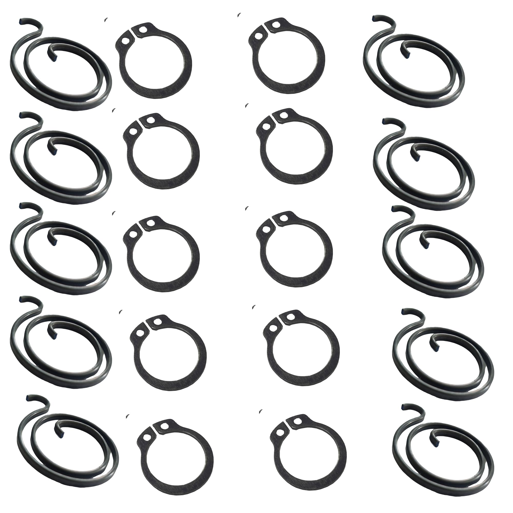 Universal Hardware 2 Turns Door Handle Spring Replacement Repair Kit Coil 2mm Thick Plus Circlips (10 Springs 10 circlips)