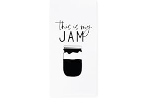 The Cotton & Canvas Co. This is My Jam Soft and Absorbent Kitchen Tea Towel, Flour Sack Towel and Dish Cloth