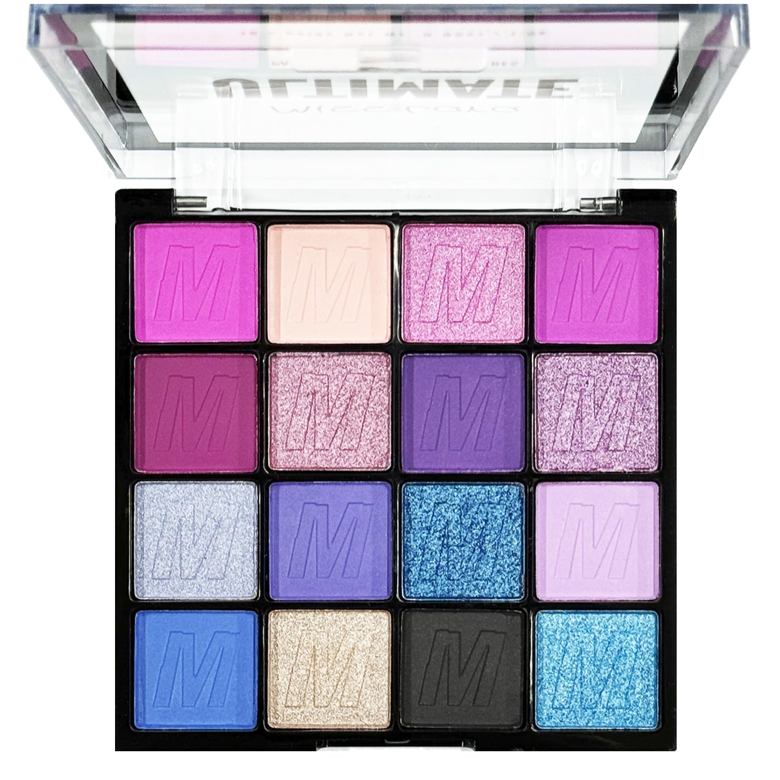 Purple Blue Eyeshadow Palette, Glitter Eye Shadow Pallets for Women, 16 Colour Shimmer Matte Smoky Long Lasting Eye Shadows Palettes, Highly Pigmented Blendable Eyeshadow Pallet for Eye Makeup