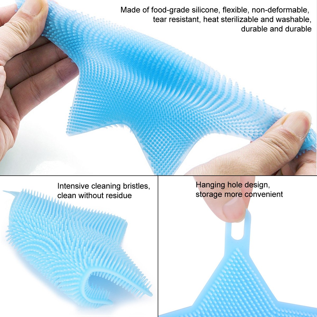 Éponge Silicone Brosse Anti-bactérienne Non Stick Brosse Éponge de Cuisine Nettoyeur de Légumes aux Fruits pour Cuisine Vaisselle à laver Nettoyage