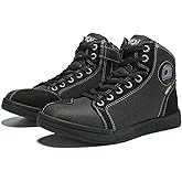 IRON JIA'S Motorcycle Shoes for Men, CE-Certified, Breathable Anti-Slip Protective Gear, Powersport Casual Motorcycle Riding Boots (Black 11)