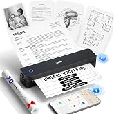 Inkless Portable Printer for Travel, MT610Pro Wireless Thermal Printer | Supports 8.5 x 11" US Letter &amp; A4, 300 DPI, Bluetooth for iOS &amp; Android, USB for Laptop &amp; PC, Small Printer for Home, Car