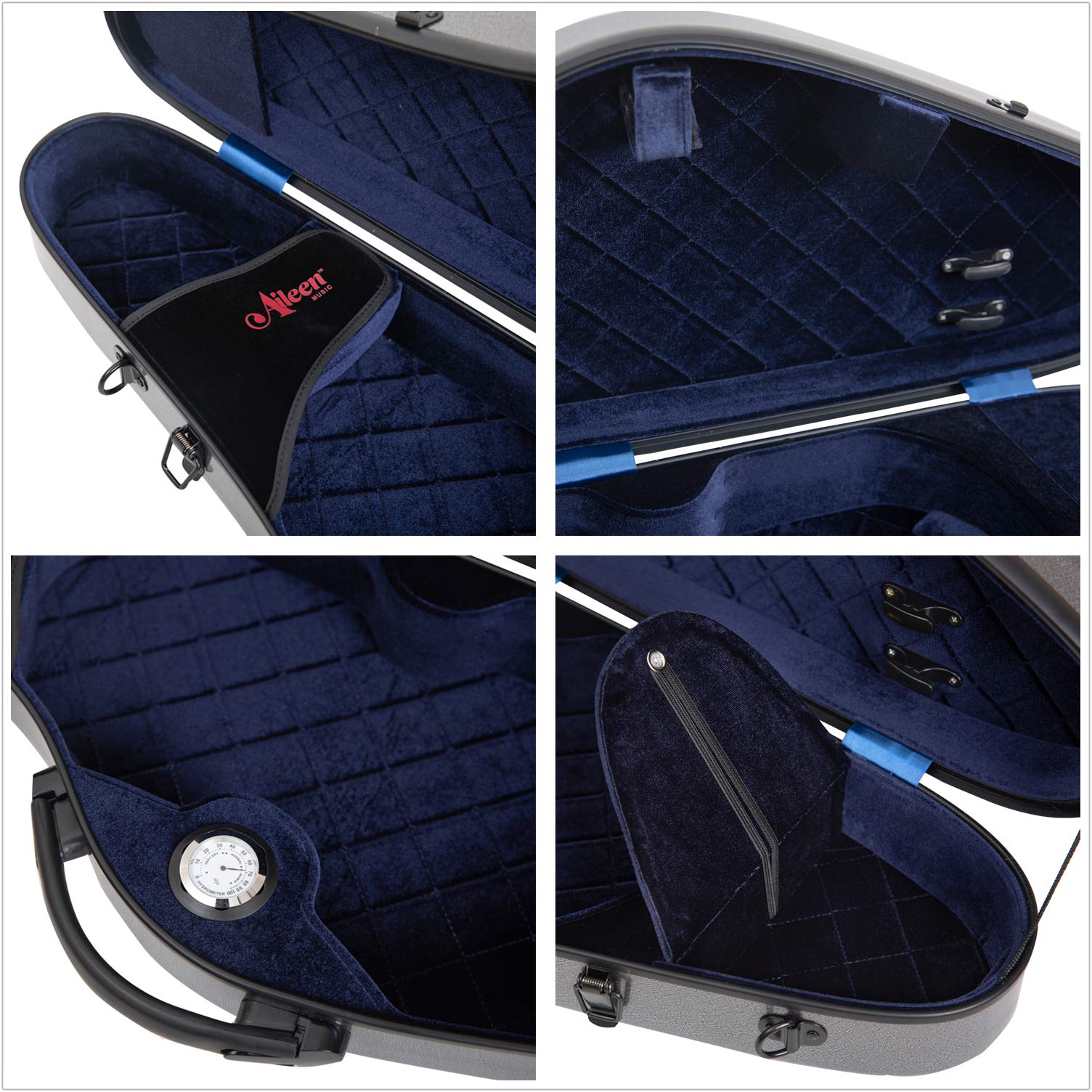 Aileen Violin Hard Case 4/4 Full Size Luxury with Hygr...B01L6SSCPO
