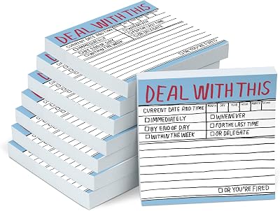 Knock Knock 8 Pack Hand Lettered Sticky Notes 3 x 3 Inch 100 Sheets Each