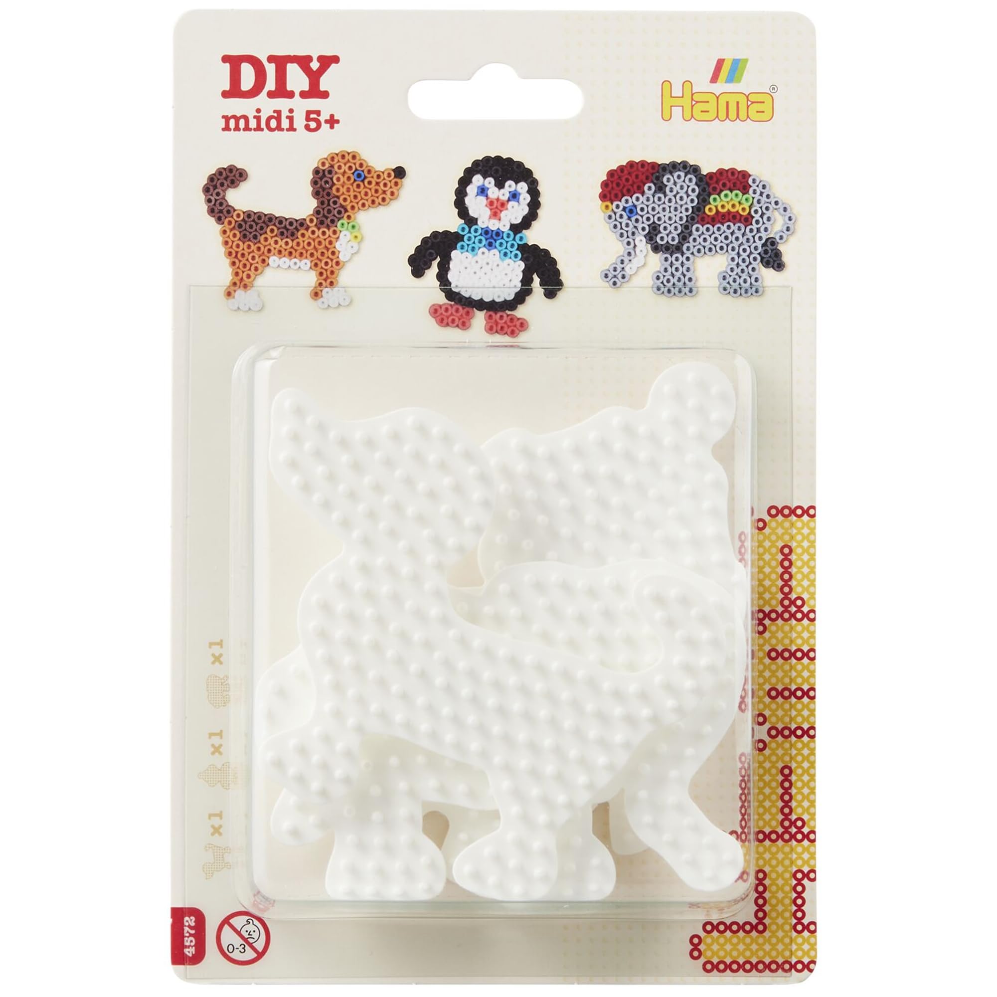 Hama Elephant, penguin & dog pegboard blister pack