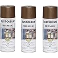 Rust-Oleum 286525-3PK Stops Rust Metallic Spray Paint, 11 oz, Dark Copper, 3 Pack