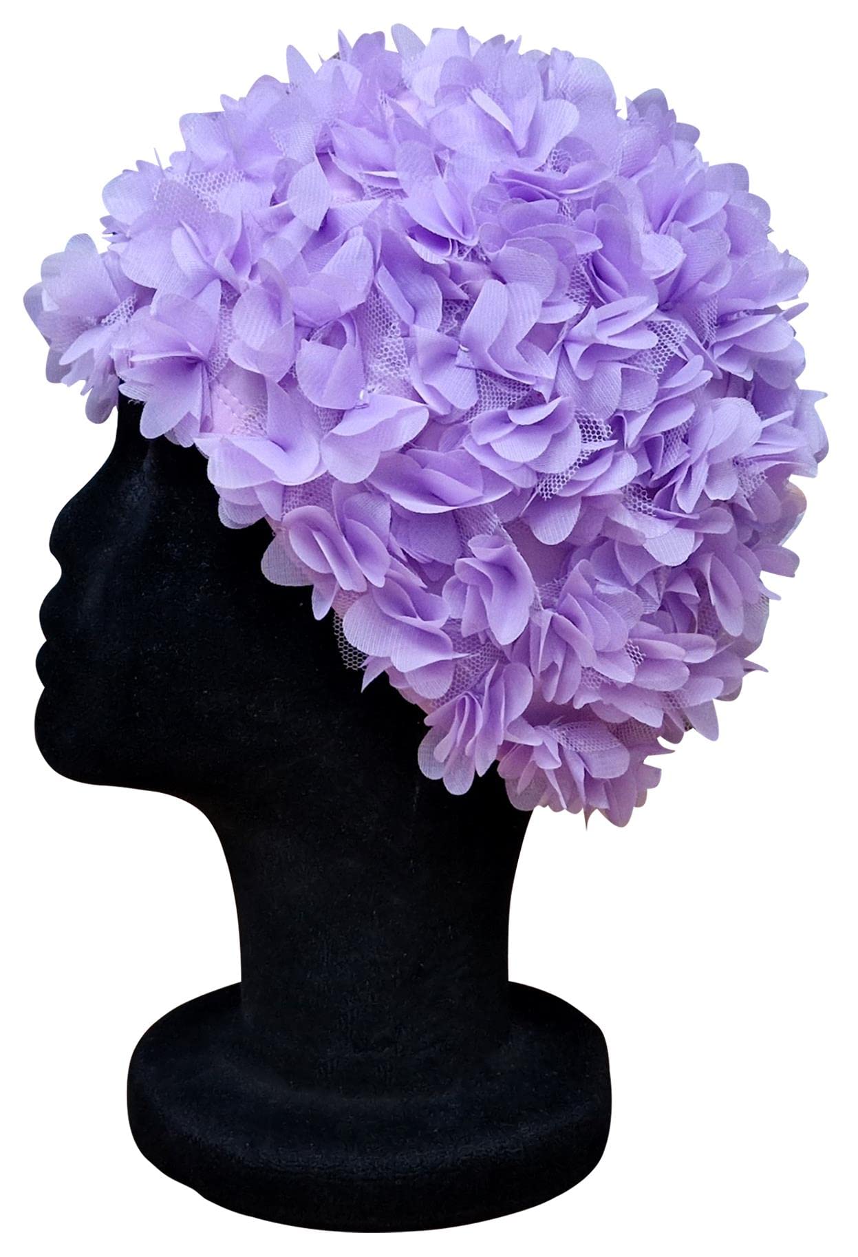 Blue Reef Virgo Floral Ladies Classic Retro 3D Flower Petal Plain One Colour Pretty Stylish Vintage Swimming Hat Swim Cap One Size Adults (Lilac)