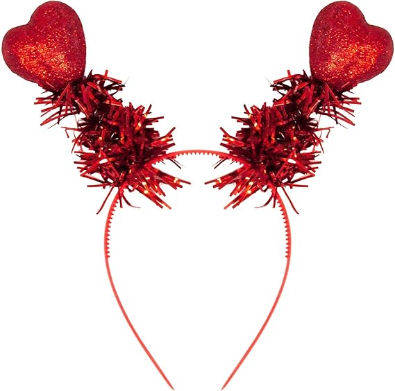 Oblique Unique® Diadema de corazón con 2 corazones con efecto brillante