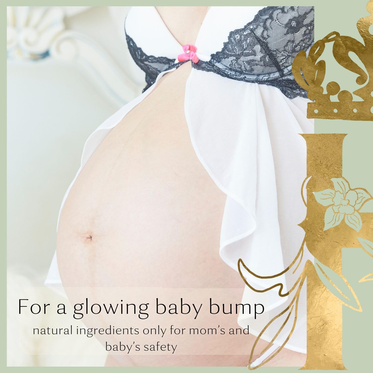 Royal Heir Bump Butter: 100% Natural Whipped Cocoa Butter Formula for Growing Baby Bumps - Soothing & Nourishing with Neroli & Frankincense - 3.4 Fl Oz/100 ML
