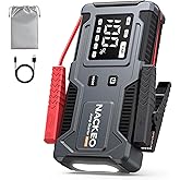 NACKEO Jump Starter 6000A, 12V Car Battery Jump Starter with Built-in Smart Jumper Cables, Car Jump Starter Jump Box Portable Jumper Cables for car (9.0L Gas/7.0L Diesel), LCD Display, LED Light