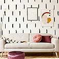 SHYJSHYJ Black Thick Irregular Line Vinyl Abstract Wall Decals, Peel and Stick Modern Boho Stickers, 120 Upright Stripes for Kids Nursery Bedroom Living Room Farmhouse Decor