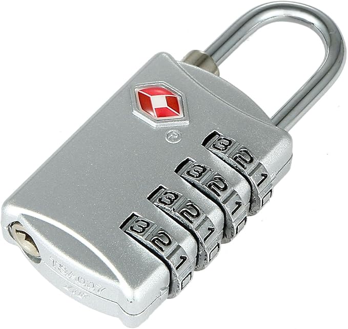 SharkByte Lucchetto TSA A Combinazione 4 Cifre Con Cavo Flessibile - Per Valigie, Zaini E Armadietti - Approvato Travel Sentry - 2