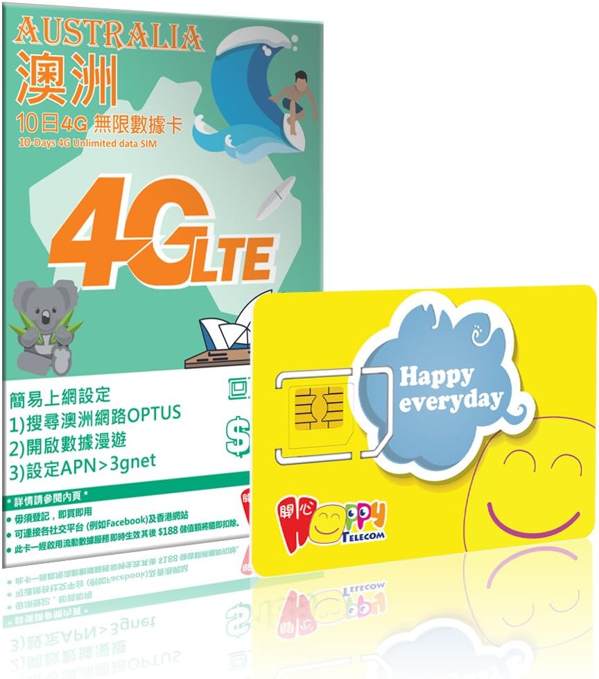Happy Australia 10 Days Unlimited Data Card (4G LTE)
