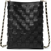 ONE2MAY Woven Small Crossbody Bags Cell Phone Purse for Women Teen Girls Small Shoulder Phone Bag