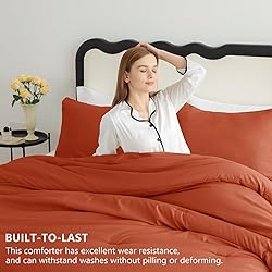 CozyLux Terracotta King Size Comforter Set, 3