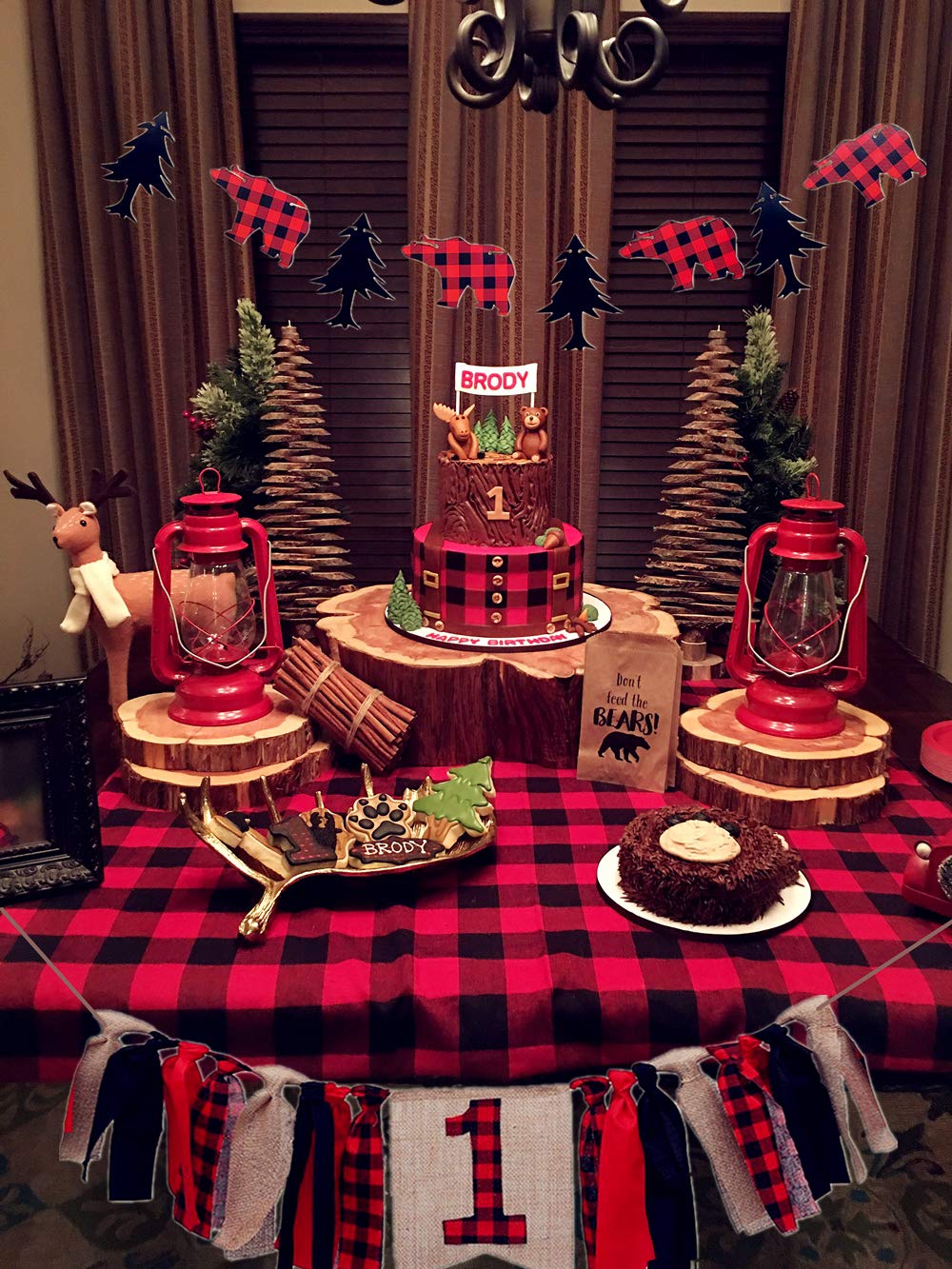 buffalo plaid baby shower supplies