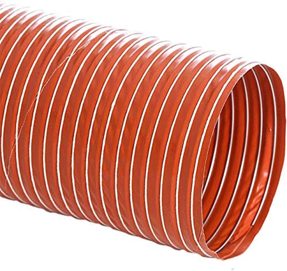 Flexaust BDS-5x12 Plastic BDS-5 Heat-Flex 5" Single-Ply Silicone Coated Fiberglass Fabric Hose, 12' Length, Red