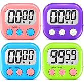 AOUVES Digital Timer for Kids Teacher Supplies Classroom Timer for Study Learning Management Kitchen Work Exercise-4Pack Pink Blue Green Purple