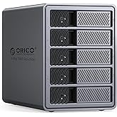 ORICO 5 Bay DAS Hard Drive Enclosure USB 3.0 for SATA 3.5 inch SSDs HDDs Bracket-Free External Hard Drive Bay Max up to 110TB ( Alluminum Alloy) -9858U3