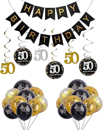 Amazon Com 50th Birthday Party Decorations Happy Birthday Banner