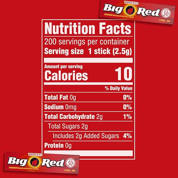 WRIGLEY’S BIG RED CHEWING GUM BULK PACK, 5 STICKS PER PACK (40 TOTAL PACKS)