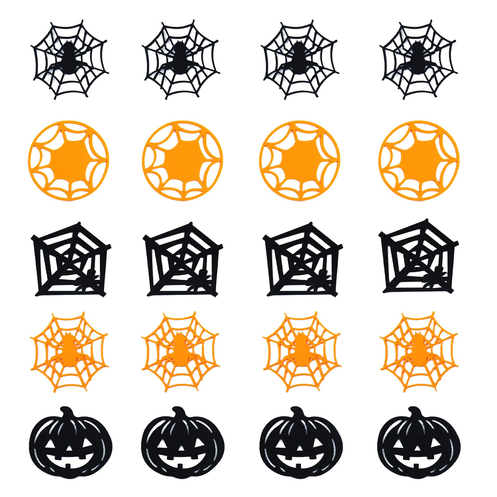 Spldsun 20 Pieces Halloween Coasters, Soft Felt Cloth Coasters, Water Absorb, Halloween Table Decorations (5 Styles)