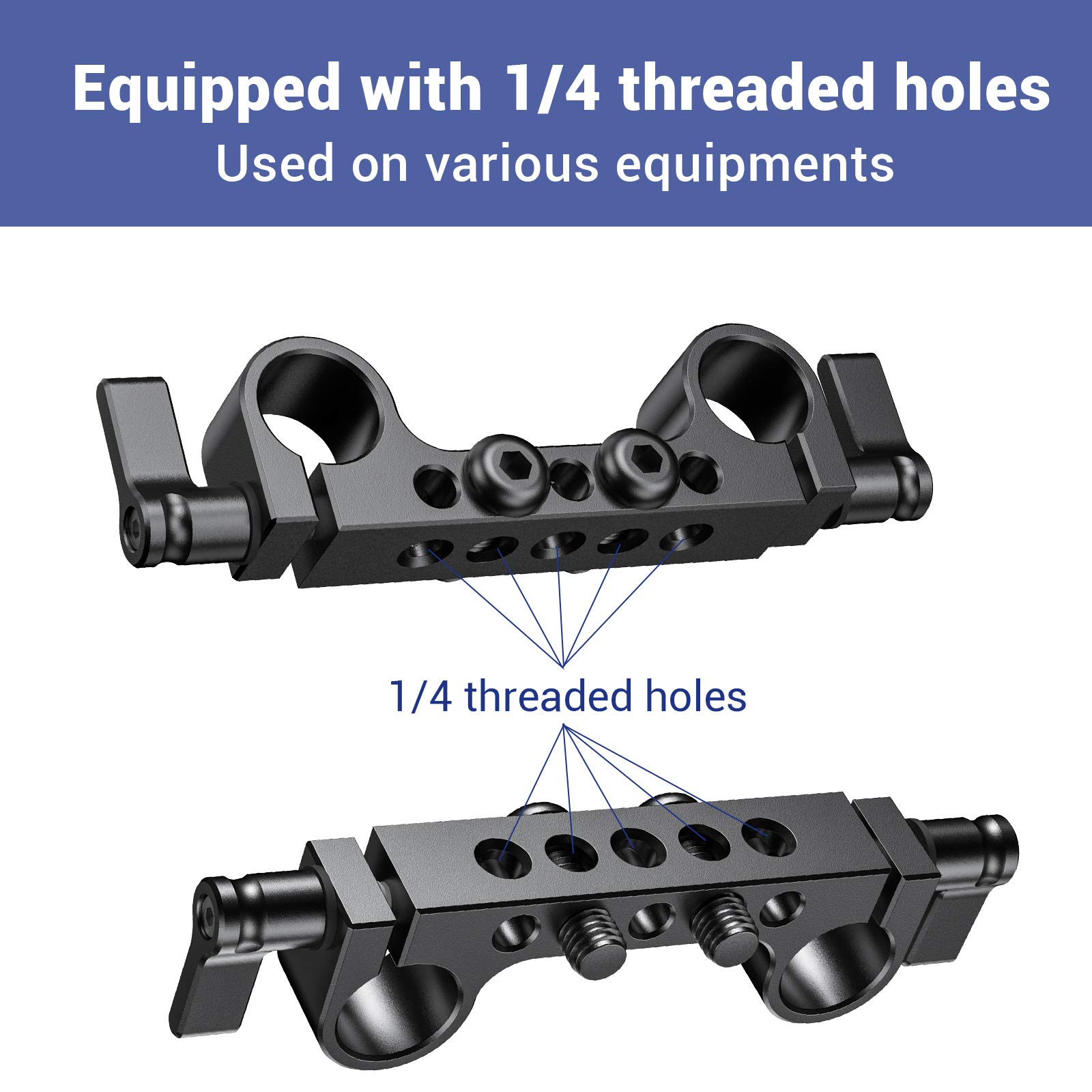 SMALLRIG Super Lightweight 15mm Railblock, Rod Clamp with 1/4