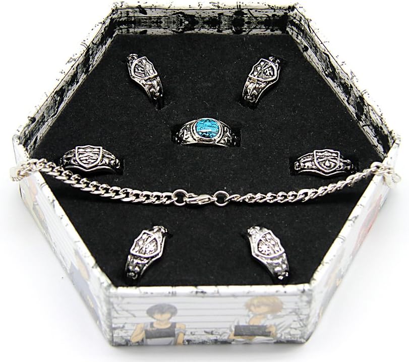 ICEMPs Katekyo Hitman Reborn Accessories - Set of Seven Rings and Necklace