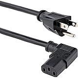 StarTech.com 3ft (1m) Computer Power Cord, NEMA 5-15P to Right Angle C13, 10A 125V, 18AWG, Replacement AC Power Cord, PC Powe