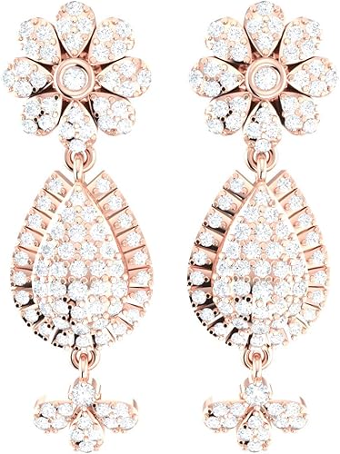 Amazon Com 1 3carat Round Cut Diamond 10k Rose Gold Earrings For Women Teardrop Dangle Hi Color Si2 Clarity Jewelry Amazon Com 1 3carat Round Cut Diamond 10k Rose Gold Earrings For Women Teardrop Dangle Hi Color Si2 Clarity Jewelry