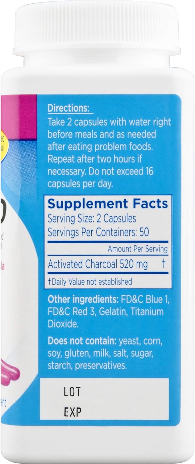CharcoCaps Activated Charcoal Detox & Digestive Relief, 260mg, 100 Capsules: Health & Personal Care