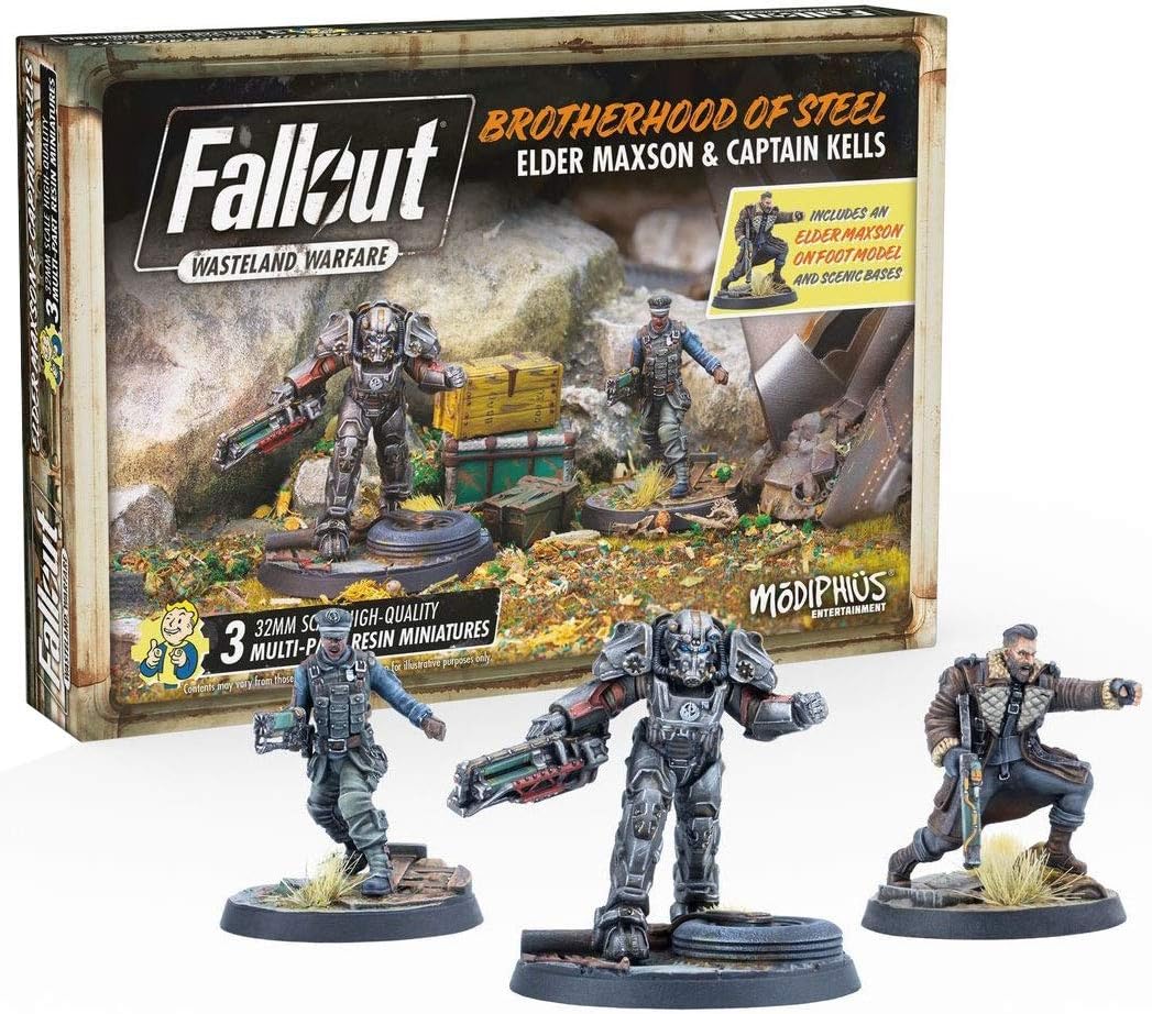 Modiphius, Fallout: Wasteland Warfare - Brotherhood of Steel: Elder Maxson and Captain Kells, Multicolor