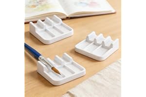 3PCS 3 Slots Paint Brush Rest Holder – Portable Durable Brush Holder Caddy, Easy to Clean Artist Tool Organizer Stand for Pai