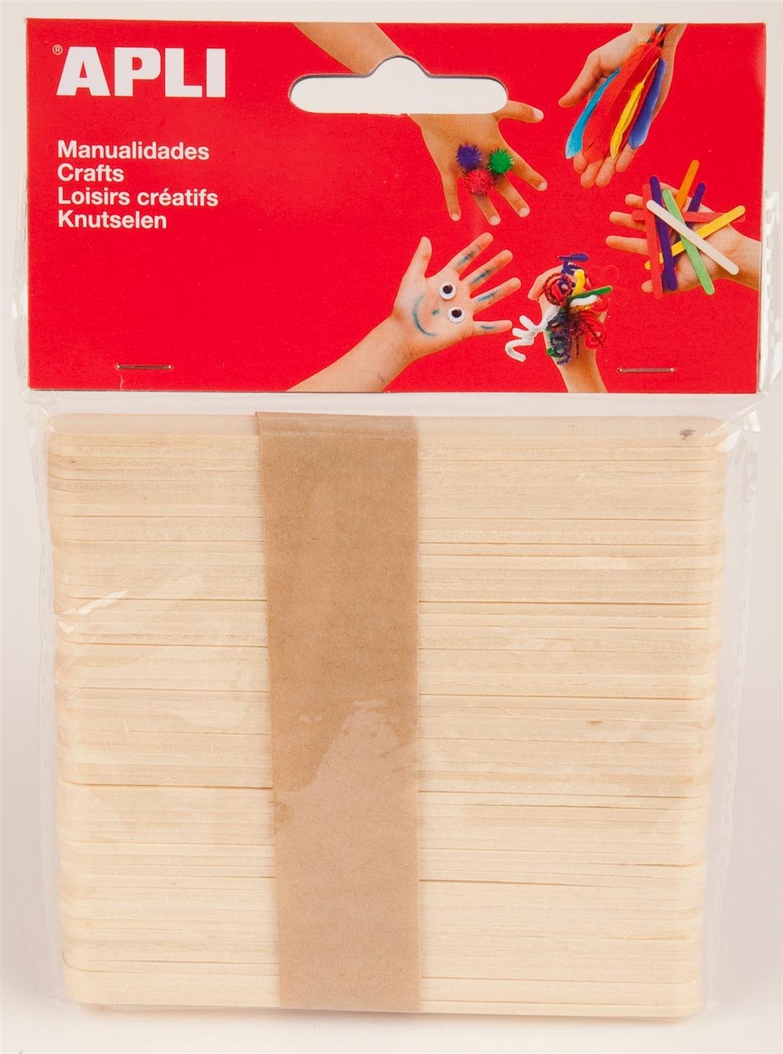Apli Natural Wood Crafting Stick (Pack of 50)