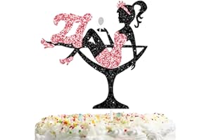LISIMY Sitting Girl Cake Topper Picks for Girl Lady 27th Birthday Makeup Spa Theme Party Decoration Supplies 27 Silhouette High Heeled Girl Cake Decor Rose Gold Glitter