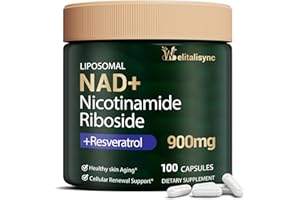 Welitalisync Premium NAD+ Supplement - Nicotinamide Riboside & Resveratrol 900mg – Fast-Absorbing Cellular Renewal Capsules for Energy, Anti-Aging & Brain Health – Vegan, Non-GMO, 100 C